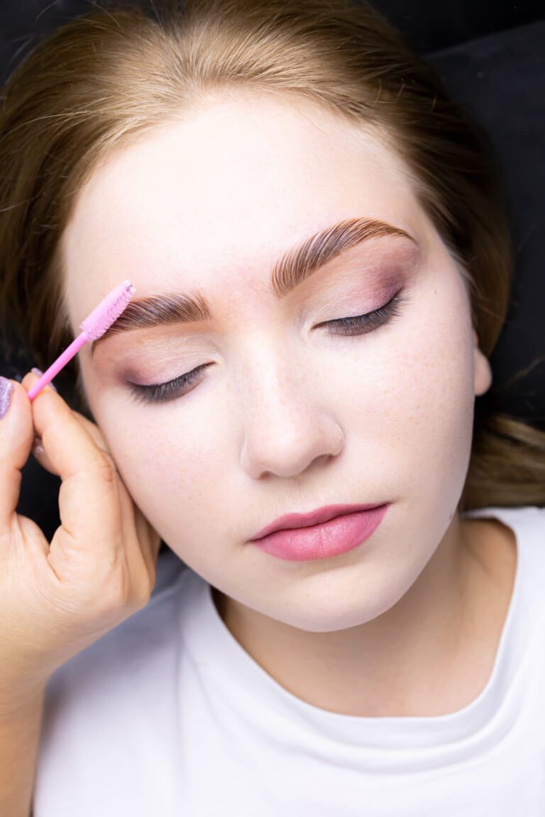 Eyebrow lamination blonde model eyebrow lamination
